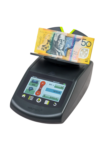 note and coin scale with denominations on hood
